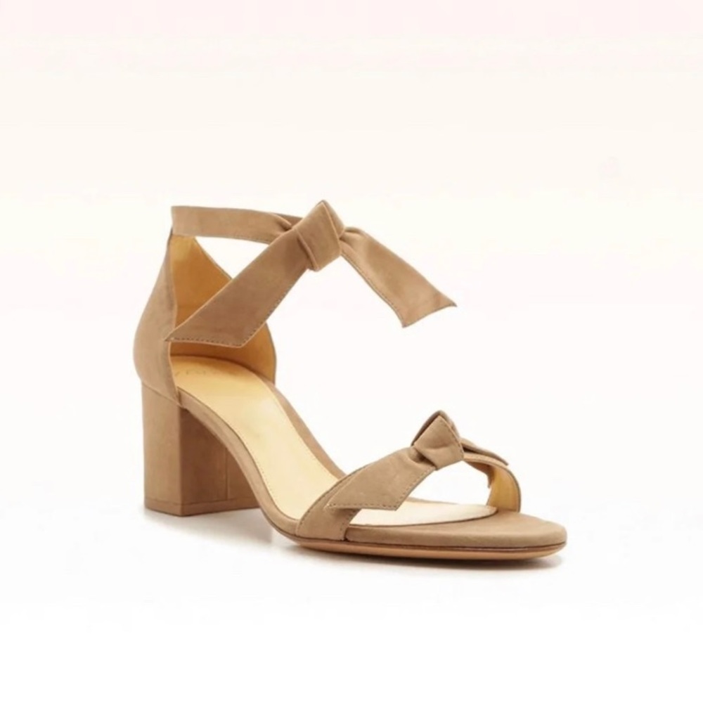 Alexandre Birman Clarita Block 60 Bow Tie Heel Sandal Nude